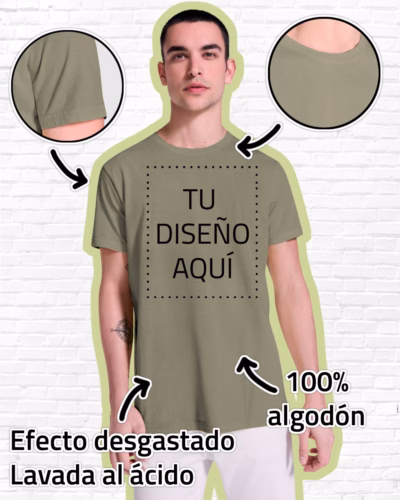 Camiseta Lavada al Ácido Hombre
