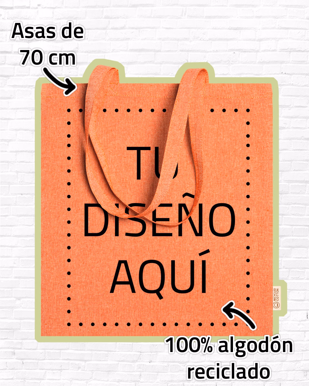 Tote bag orgánica tejido jaspeado