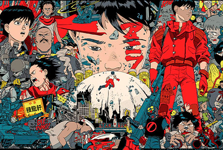 Imagen de mashup de varios personajes de la película animada Akira