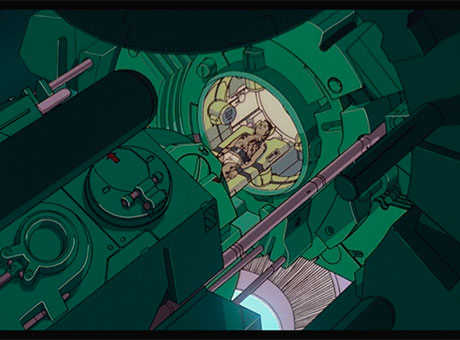 Imagen de Tetsuo entubado en un laboratorio en la película animada Akira.