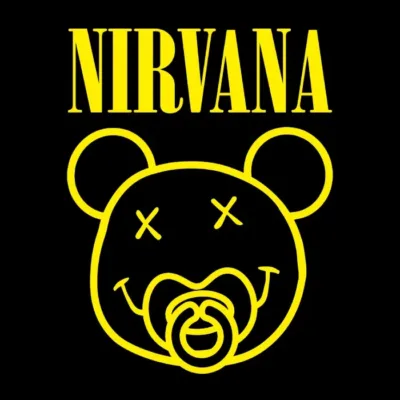 Nirvana. Bebé. Fondo oscuro.