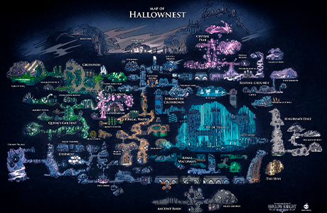 Mapa de Hallownest en Hollowknight