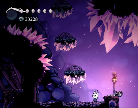 Caballero en Crystal Peak en Hollow Knight