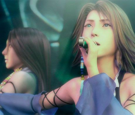 Yuna cantando en Final Fantasy X-2
