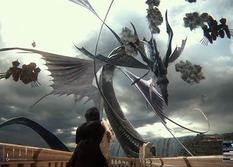 Noctis enfrentándose a Leviatán en Final Fantasy 15