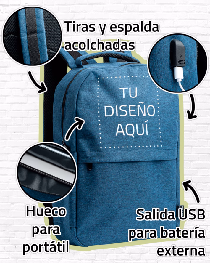 Mochila con adaptador para cargador