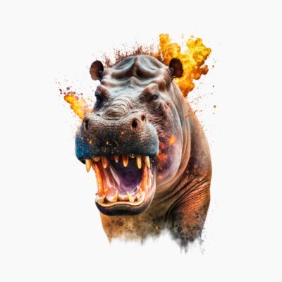 Angry hippopotamus (no text)