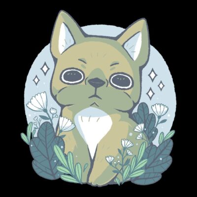 Bulldog and Flowers