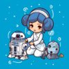 Princesa leia de niña con r2d2.