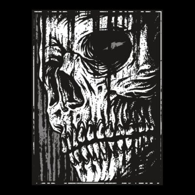 Realistic Skull Black and white