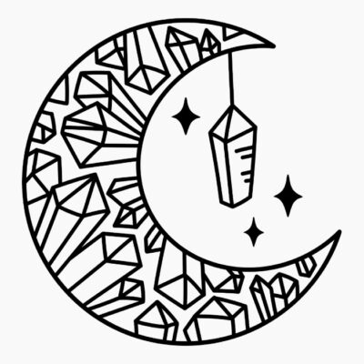 Moon full of cristals