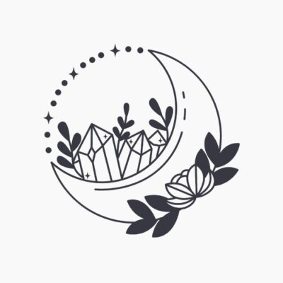 Cristals and flowers on the moon