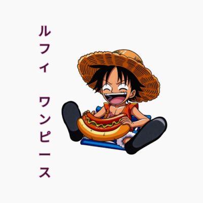 Luffy de One Piece en un concurso de comer perritos calientes en Nueva York.