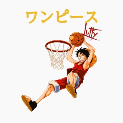 One Piece, Piratas de Sombrero de Paja, Luffy jugando al Basket, japonés