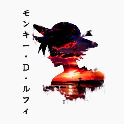Silueta de Luffy al atardecer, one piece