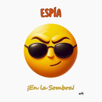 Emoji espía en la sombra