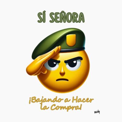 Emoji obediente, bajando a hacer recados