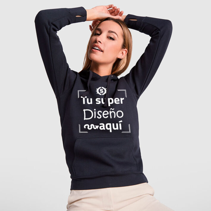 Sudadera con capucha premium mujer