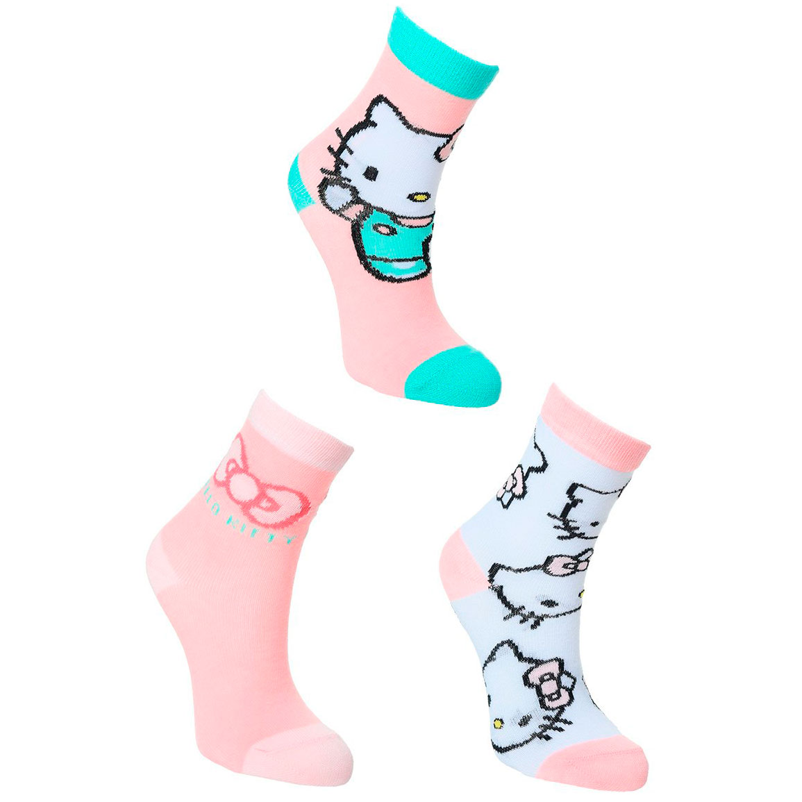 Pack 3 Calcetines Infantiles Hello Kitty regalo original 2