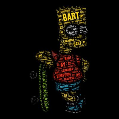 Bart Simpson en caligrafía