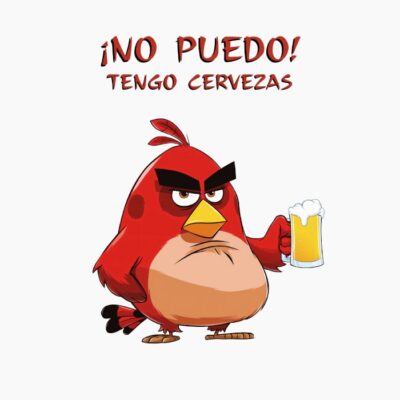 Red de Angry Birds con una cerveza