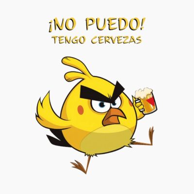 Yellow, Amarillo de Angry Birds tomándose una cerveza