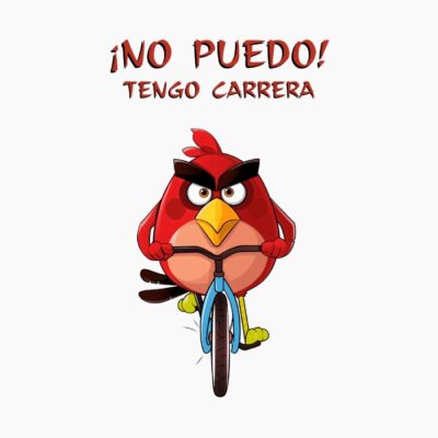 Red, Rojo de Angry Birds montando en bicicleta de frente