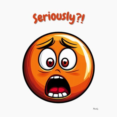 Emoji Naranja y Expresión Divertida de Asombro