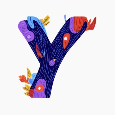 Monograma letra Y, estilo favista Matisse, colorido