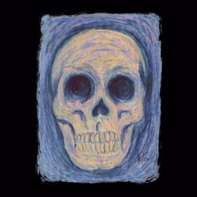 Skull on canvas n01