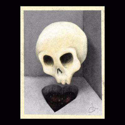 Falling in Love Skull BnW