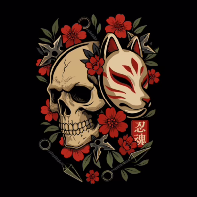 Máscara de calavera kitsune