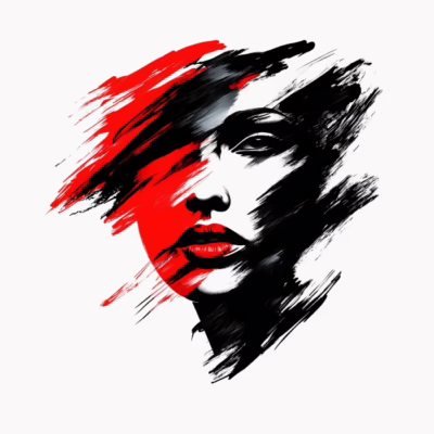 Cara abstracta roja y negra grafiti moderno colorido