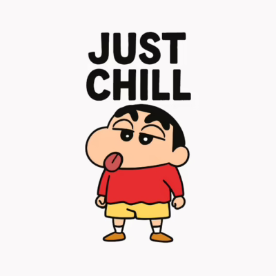 shin chan  pidiendo calma y buen rollo
