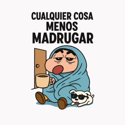 shin chan con nevado en el café matutino