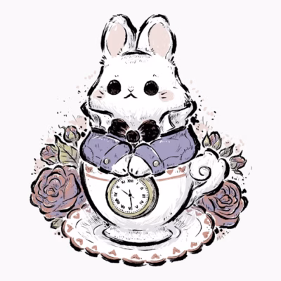 Cute White Rabbit Tea Cup