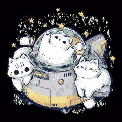 Cute Alien Cats Spaceship