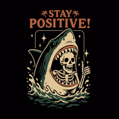 Mantente positivo - Tiburón divertido