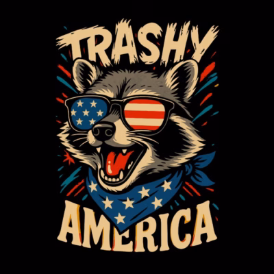 Trashy america raccoon