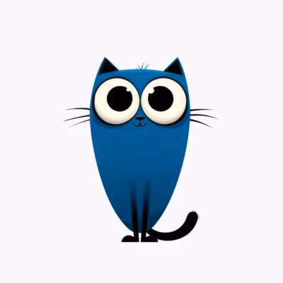 Camisetas de Animales Divertidos Diseño Vectorial Único para Amantes de la Naturaleza- Gato Azul