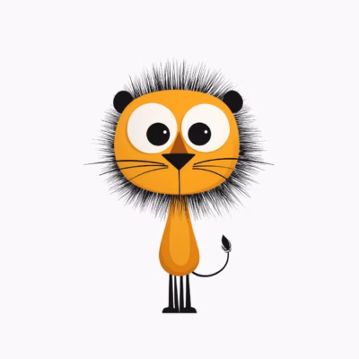 Camisetas de Animales Divertidos Diseño Vectorial Único para Amantes de la Naturaleza- Leon