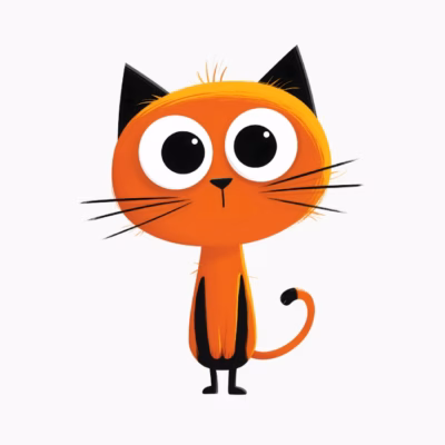 Camisetas de Animales Divertidos Diseño Vectorial Único para Amantes de la Naturaleza- Gato Naranja