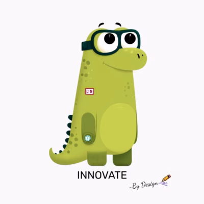 Camiseta Dinosaurio Verde con Gafas INNOVATE - By Design Diseño Creativo y Moderno