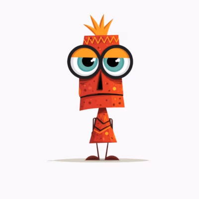 Personaje Rojo con Gafas Grandes Diseño Unisex para Niños y Jóvenes