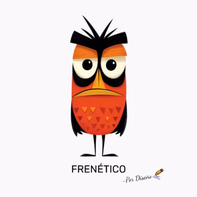 Personaje Frenético Diseño Original para Adultos con Energía y Humor