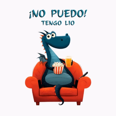 Dragón Relajado Trabajo ¡No Puedo! Tengo Trabajo Humor Irónico