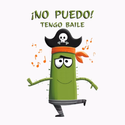 Cactus Pirata Divertido Bailando ¡No Puedo! Tengo Baile Humor de Bailarín