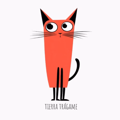 Gato Rojo Divertido Tierra trágame