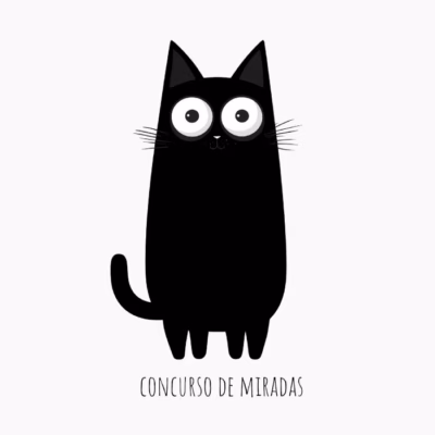 Gato Negro Divertido  Concurso de Miradas