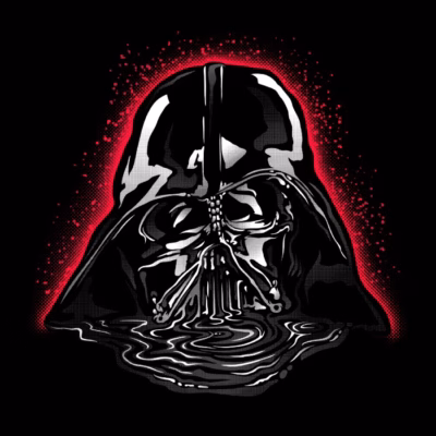 Dark melted helmet
